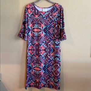 Kaiya Geometric 3/4 Sleeve Dress L